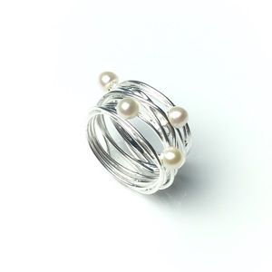 [#A015] 925 Silver Freshwater Pearl Ring